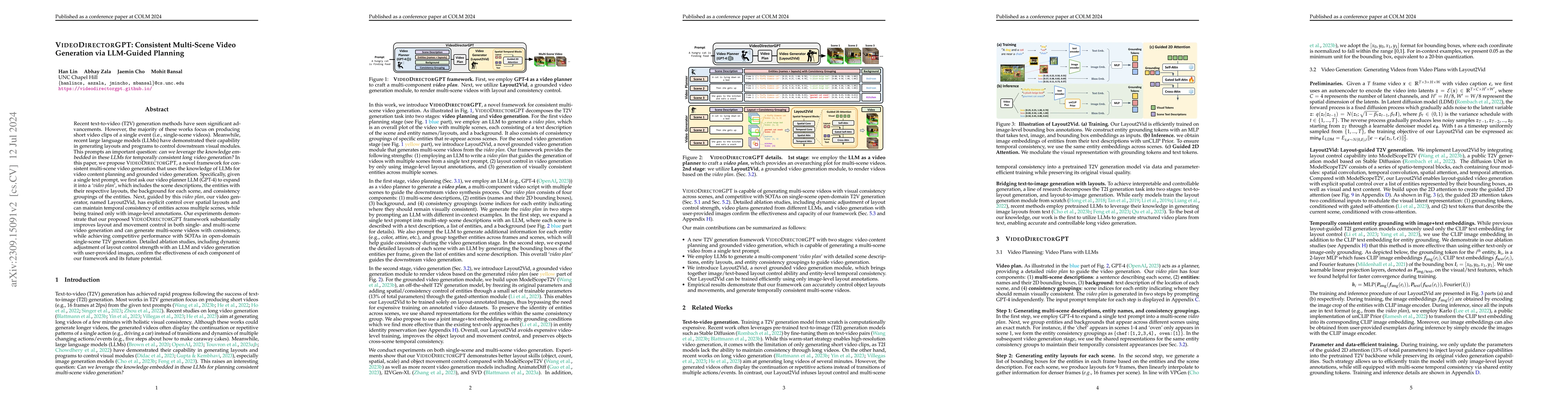 Thumbnail for VideoDirectorGPT: Consistent Multi-scene Video Generation via LLM-Guided
  Planning