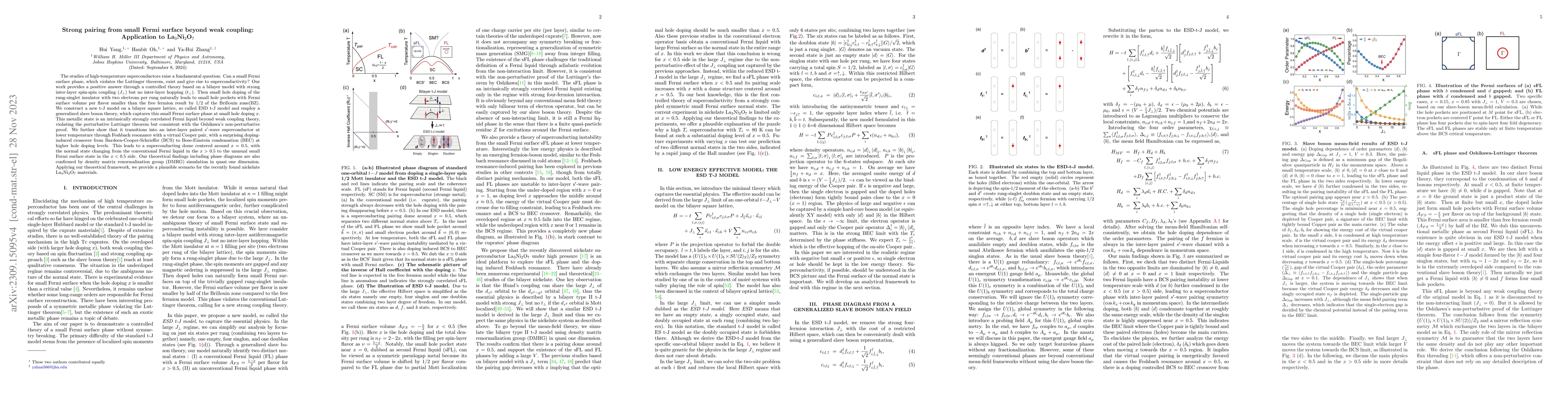 Thumbnail for Strong pairing from small Fermi surface beyond weak coupling:
  Application to La$_3$Ni$_2$O$_7$
