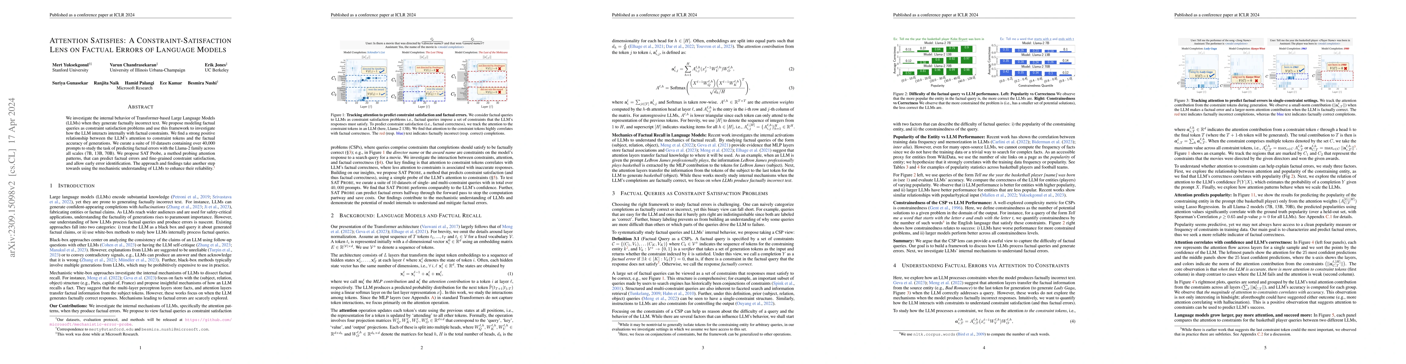 Thumbnail for Attention Satisfies: A Constraint-Satisfaction Lens on Factual Errors of
  Language Models