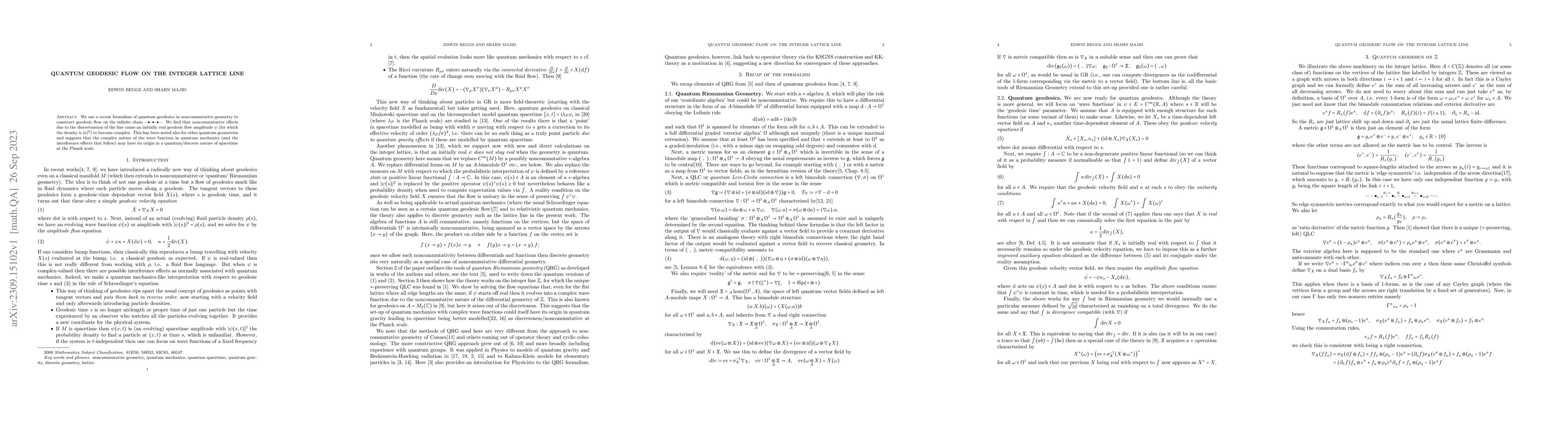 Thumbnail for Quantum geodesic flow on the integer lattice line