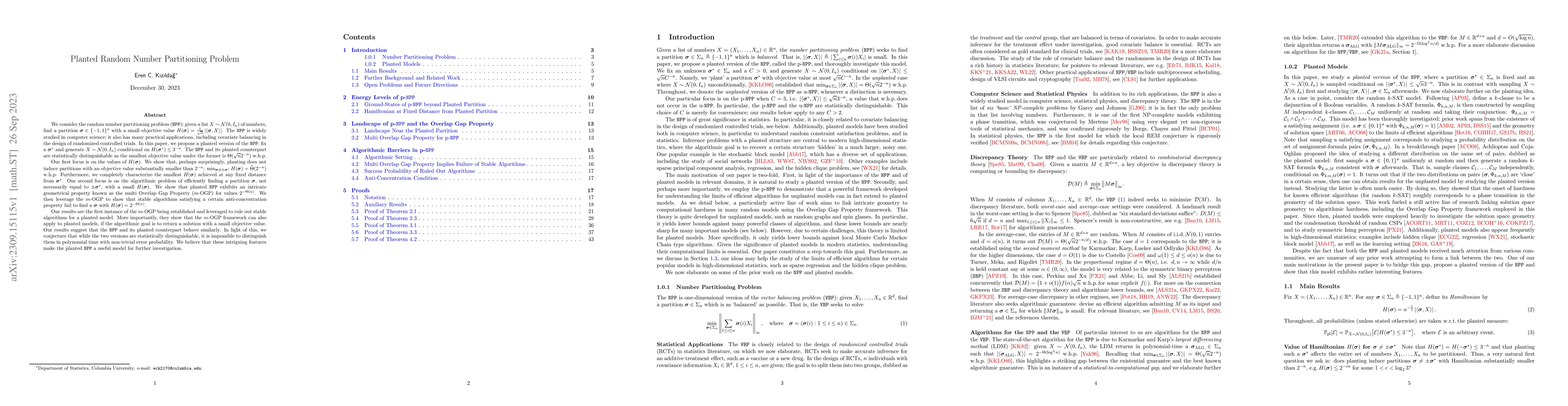 Thumbnail for Planted Random Number Partitioning Problem