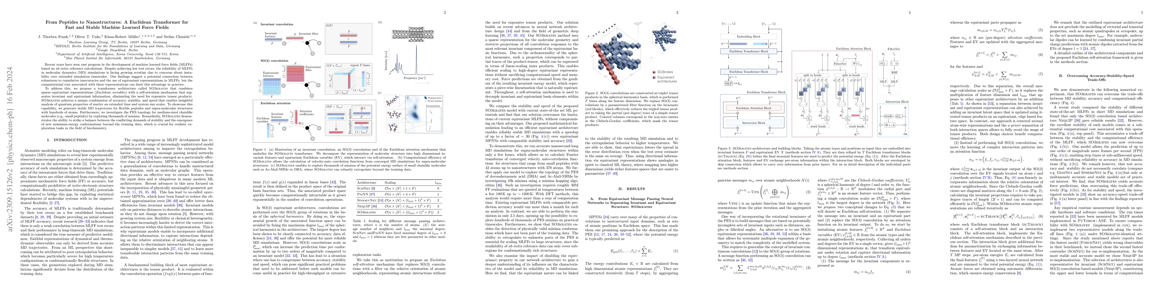 Thumbnail for From Peptides to Nanostructures: A Euclidean Transformer for Fast and
  Stable Machine Learned Force Fields