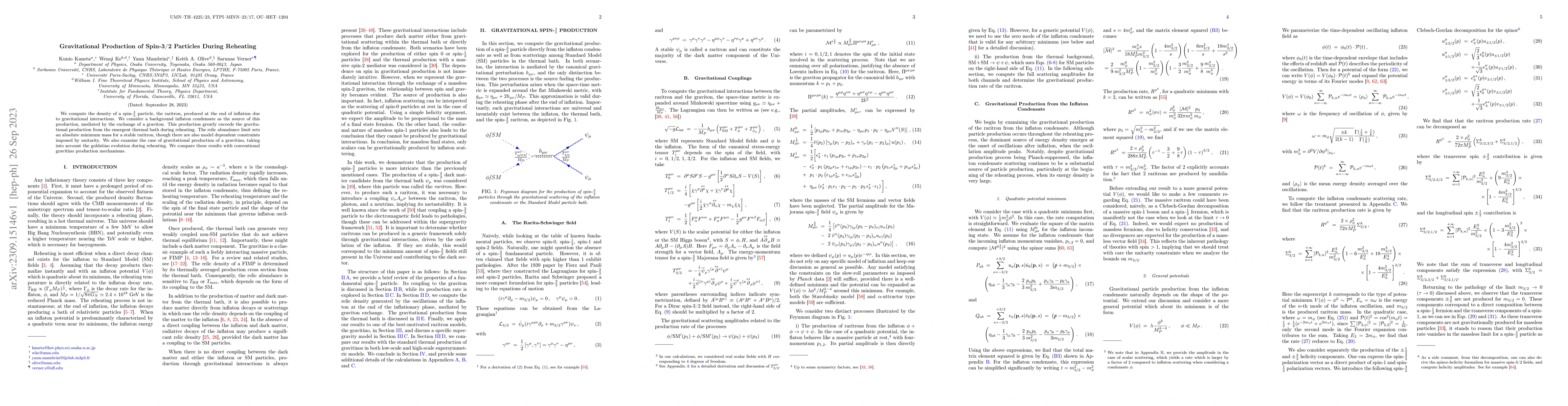 Thumbnail for Gravitational Production of Spin-3/2 Particles During Reheating