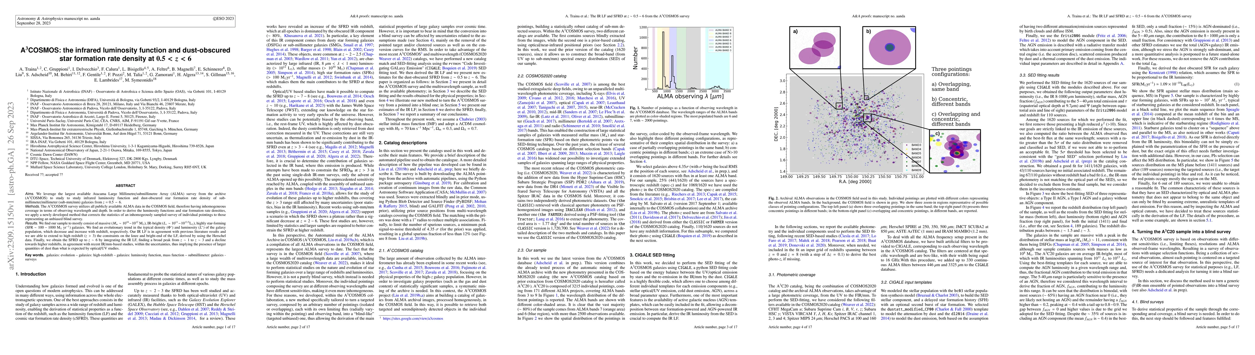 Thumbnail for A$^3$COSMOS: the infrared luminosity function and dust-obscured star
  formation rate density at $0.5<z<6$
