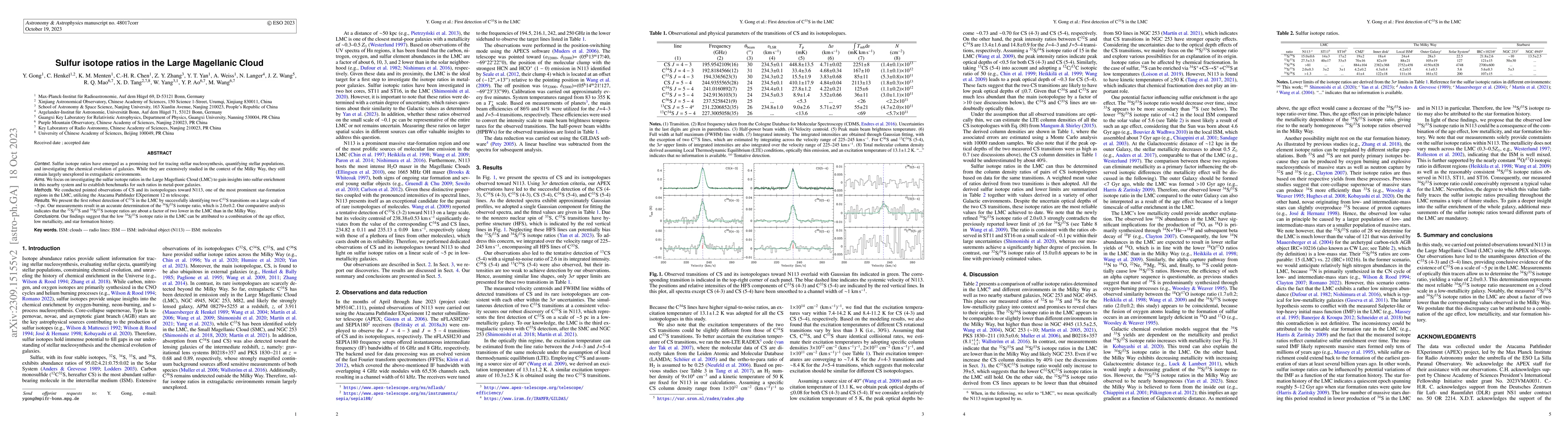 Thumbnail for Sulfur isotope ratios in the Large Magellanic Cloud