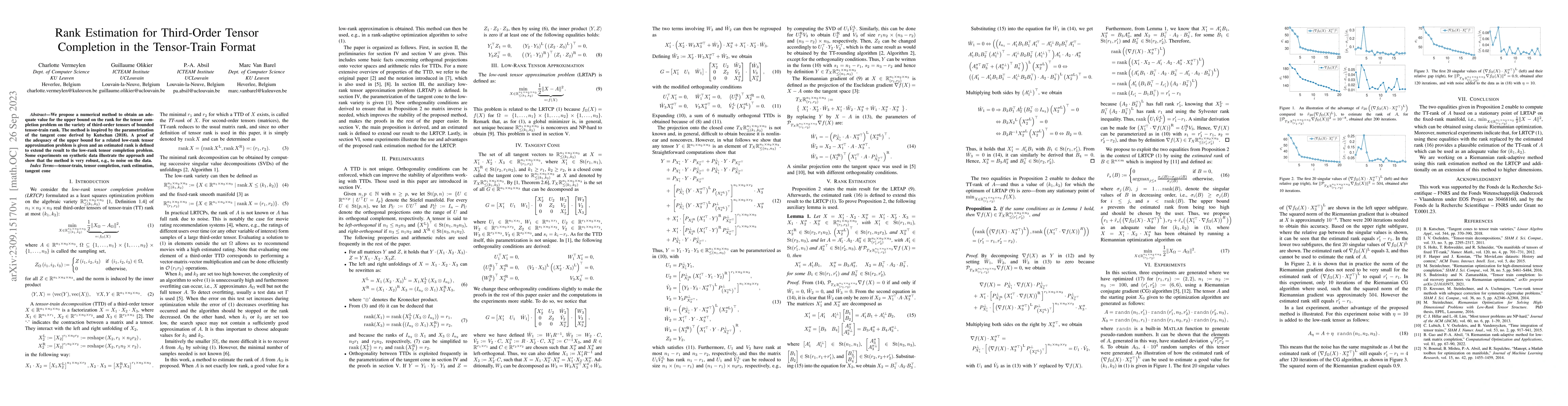 Thumbnail for Rank Estimation for Third-Order Tensor Completion in the Tensor-Train
  Format
