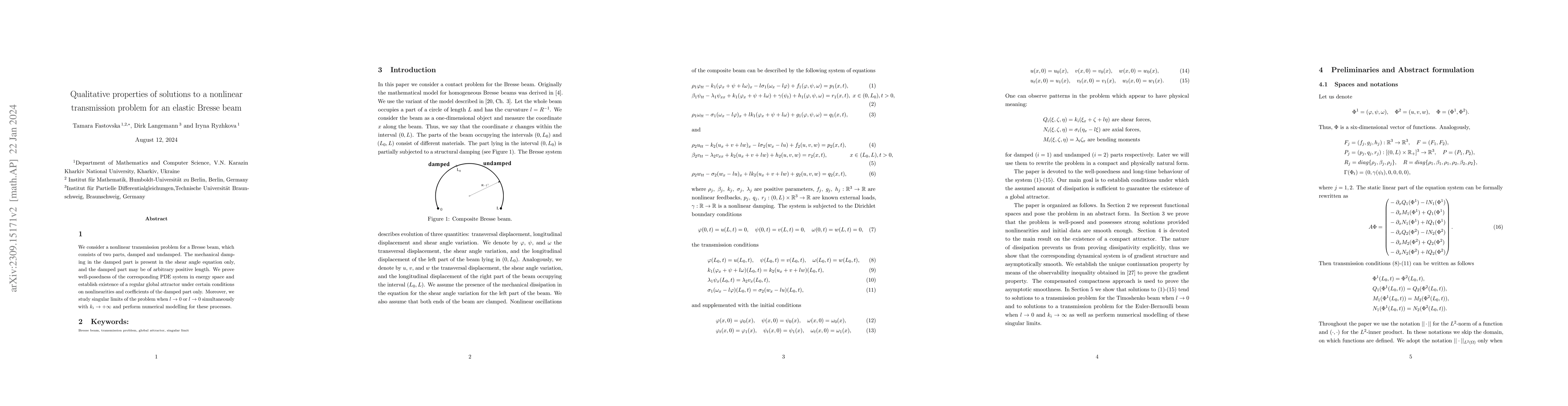 Thumbnail for Qualitative properties of solutions to a nonlinear transmission problem
  for an elastic Bresse beam