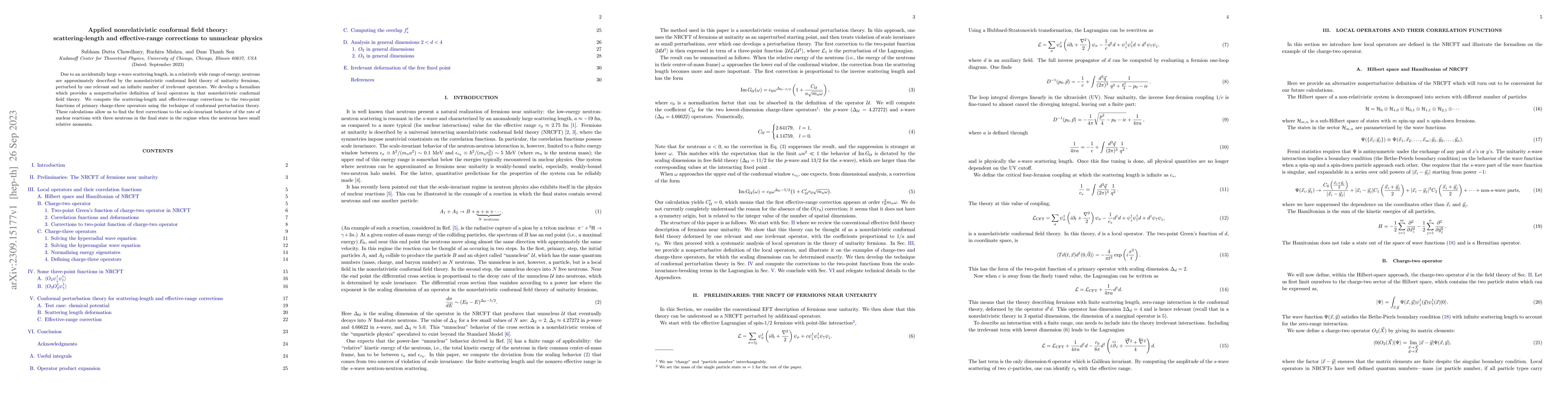 Thumbnail for Applied nonrelativistic conformal field theory: scattering-length and
  effective-range corrections to unnuclear physics
