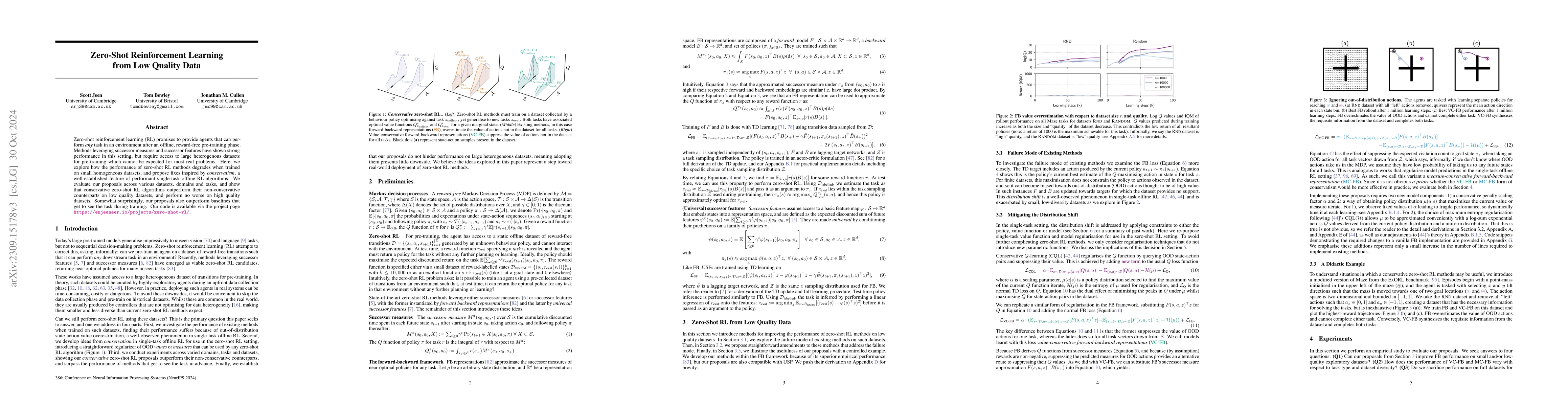 Thumbnail for Zero-Shot Reinforcement Learning from Low Quality Data