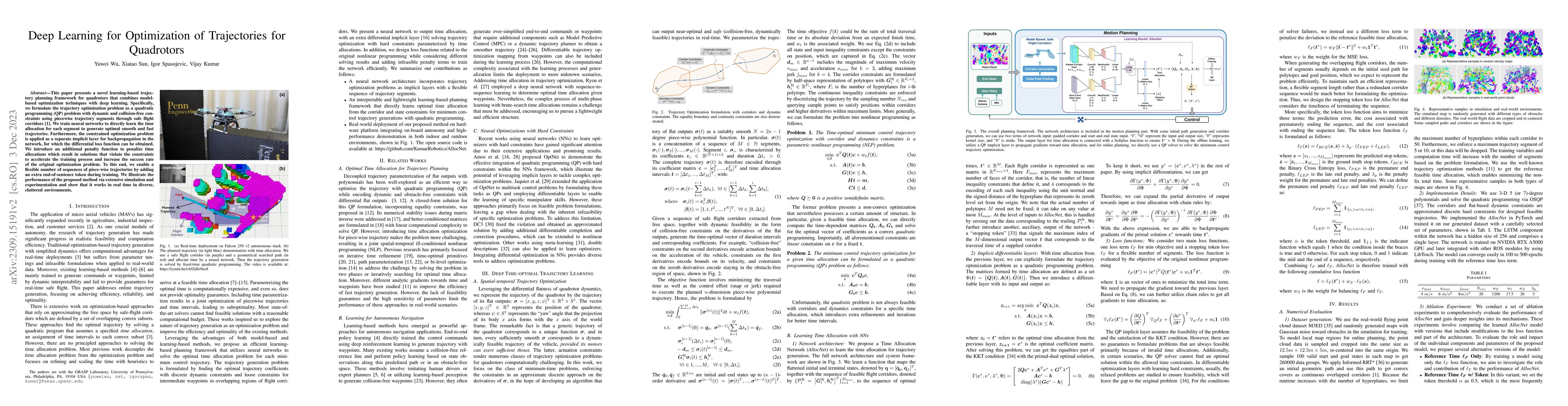 Thumbnail for Deep Learning for Optimization of Trajectories for Quadrotors