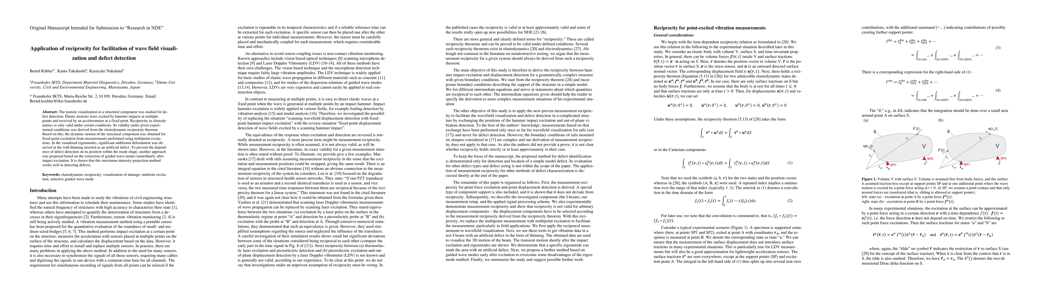 Thumbnail for Application of reciprocity for facilitation of wave field visualization
  and defect detection