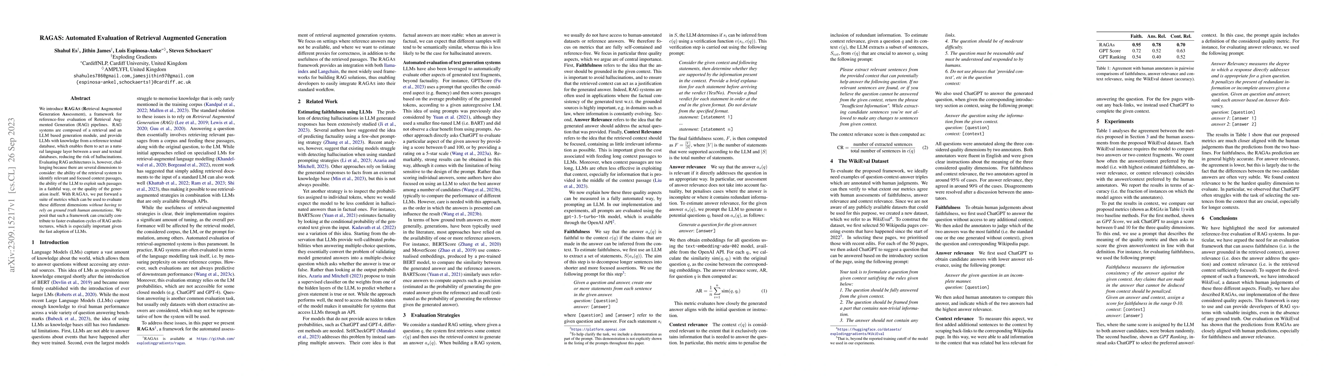 Thumbnail for RAGAS: Automated Evaluation of Retrieval Augmented Generation