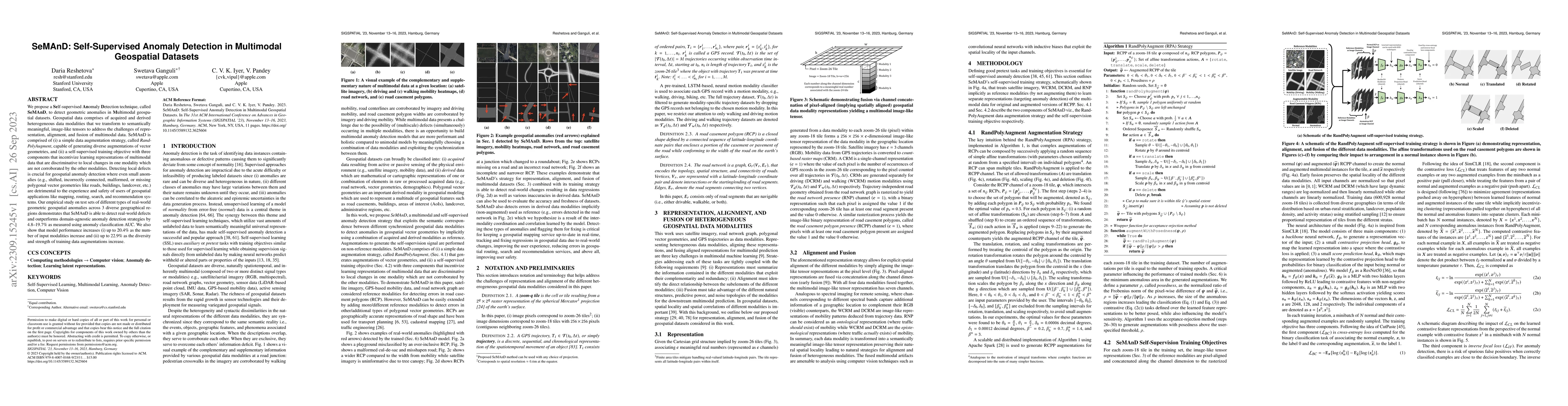 Thumbnail for SeMAnD: Self-Supervised Anomaly Detection in Multimodal Geospatial
  Datasets