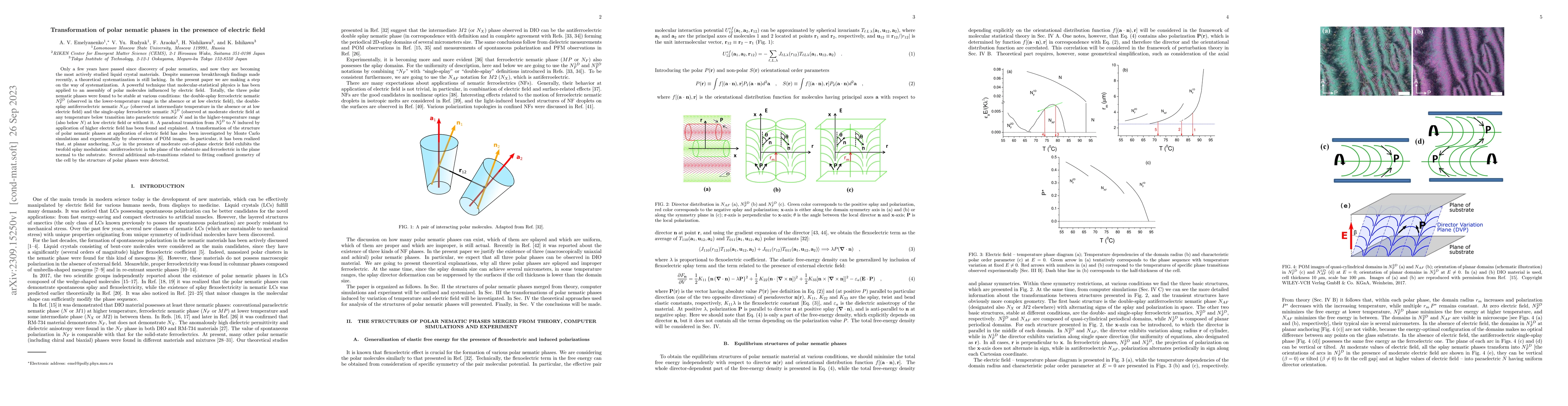 Thumbnail for Transformation of polar nematic phases in the presence of electric field