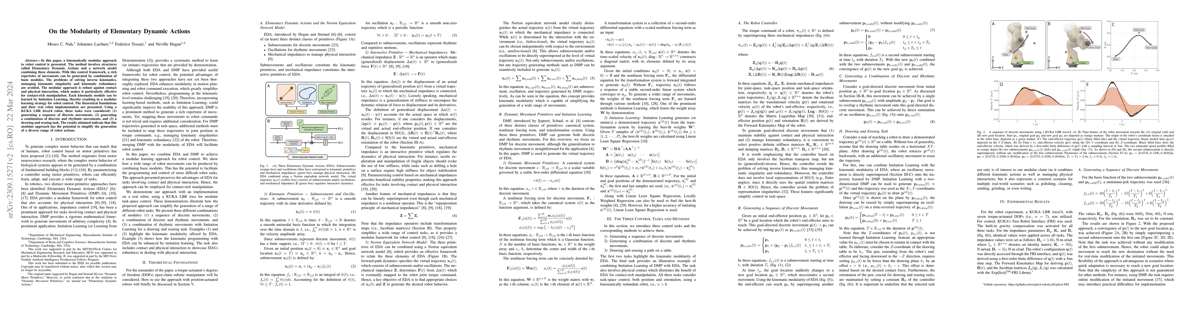Thumbnail for Kinematic Modularity of Elementary Dynamic Actions