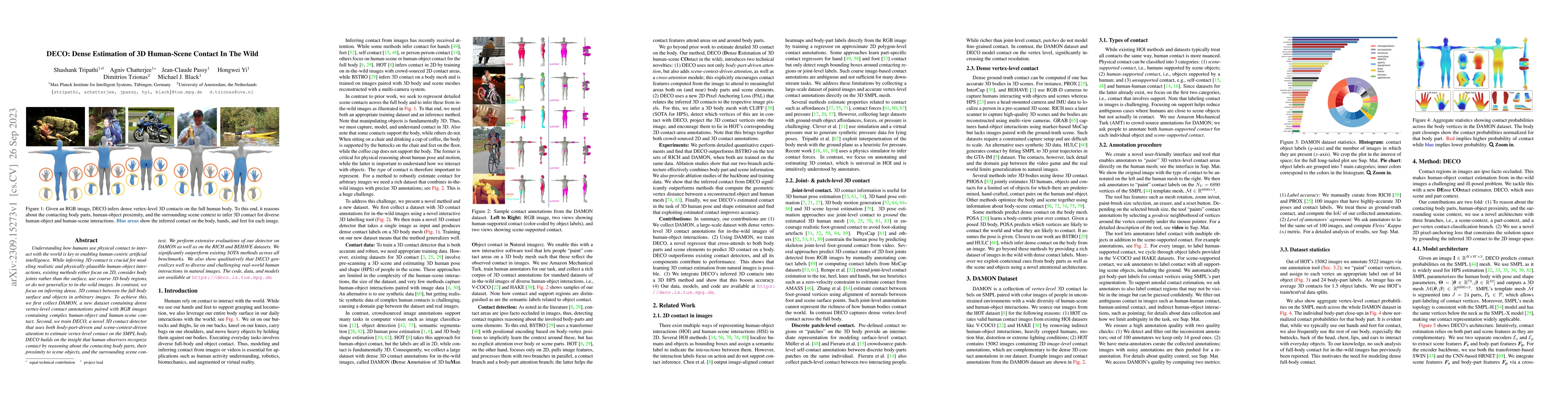 Thumbnail for DECO: Dense Estimation of 3D Human-Scene Contact In The Wild