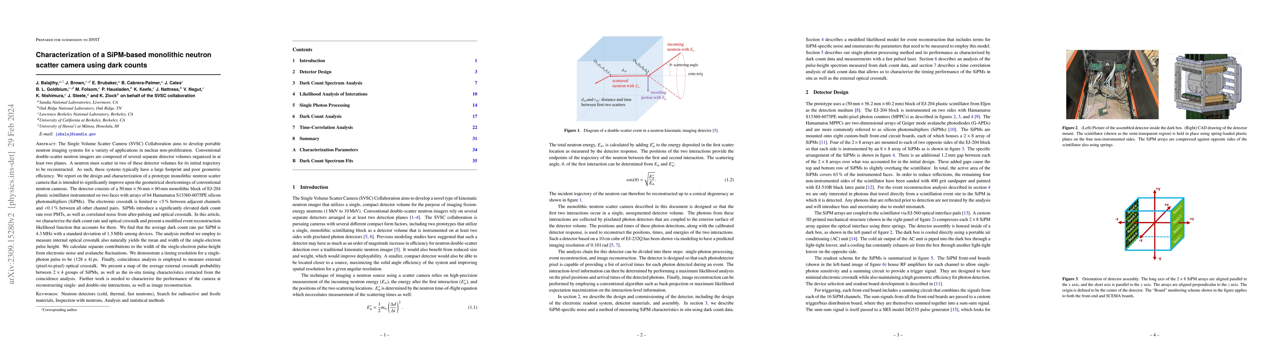 Thumbnail for Characterization of a SiPM-based monolithic neutron scatter camera using
  dark counts