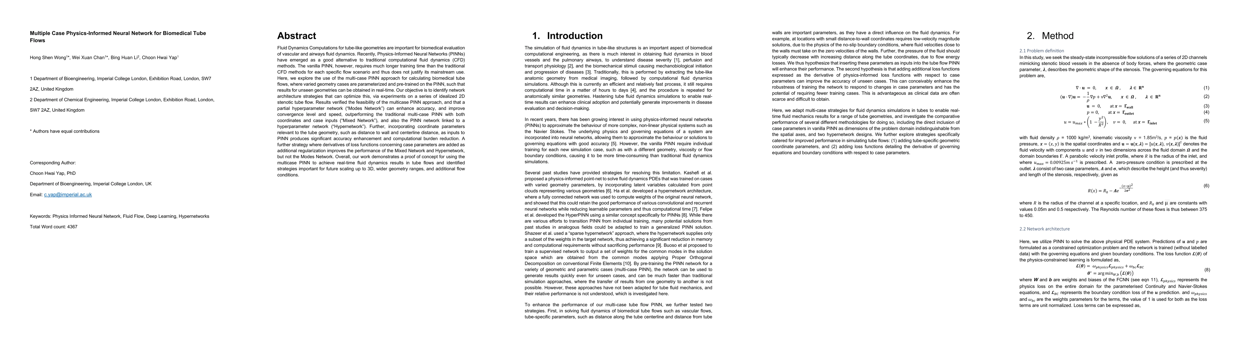 Thumbnail for Multiple Case Physics-Informed Neural Network for Biomedical Tube Flows