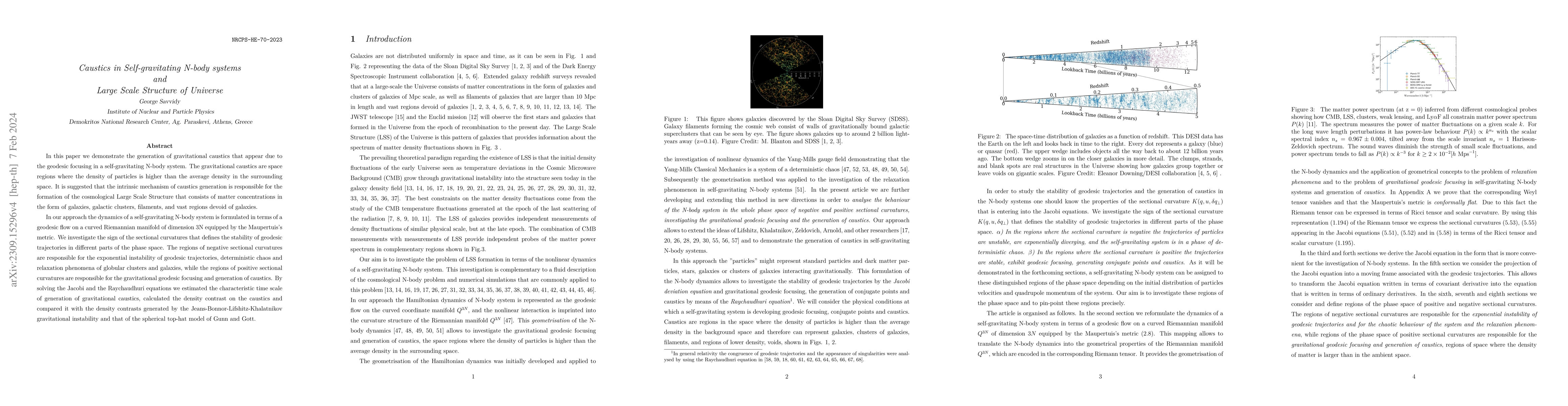 Thumbnail for Caustics in Self-gravitating N-body systems and Cosmological Large Scale
  Structures