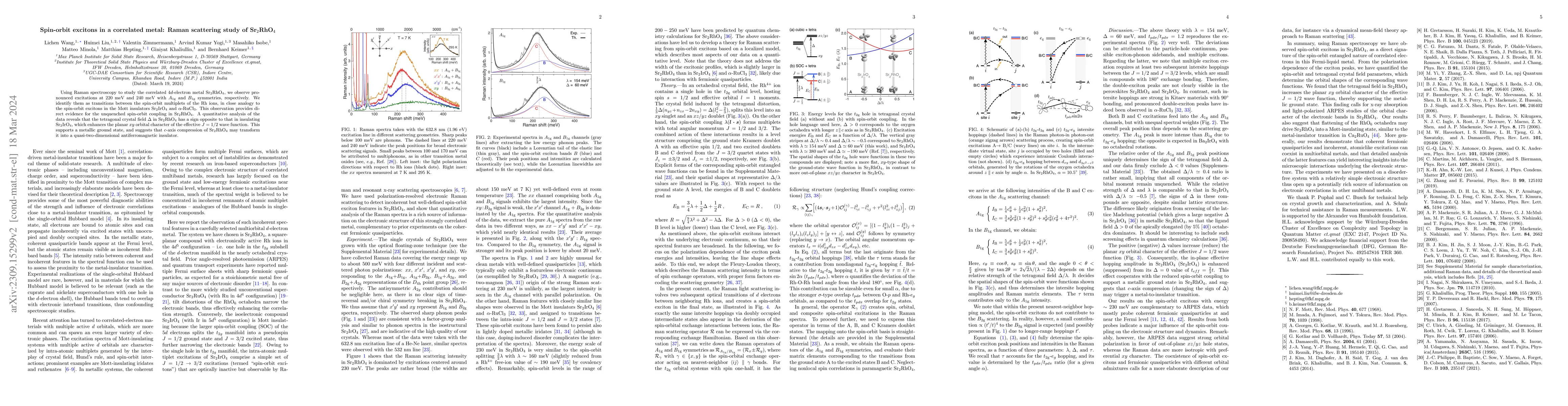 Thumbnail for Spin-orbit excitons in a correlated metal: Raman scattering study of
  Sr2RhO4