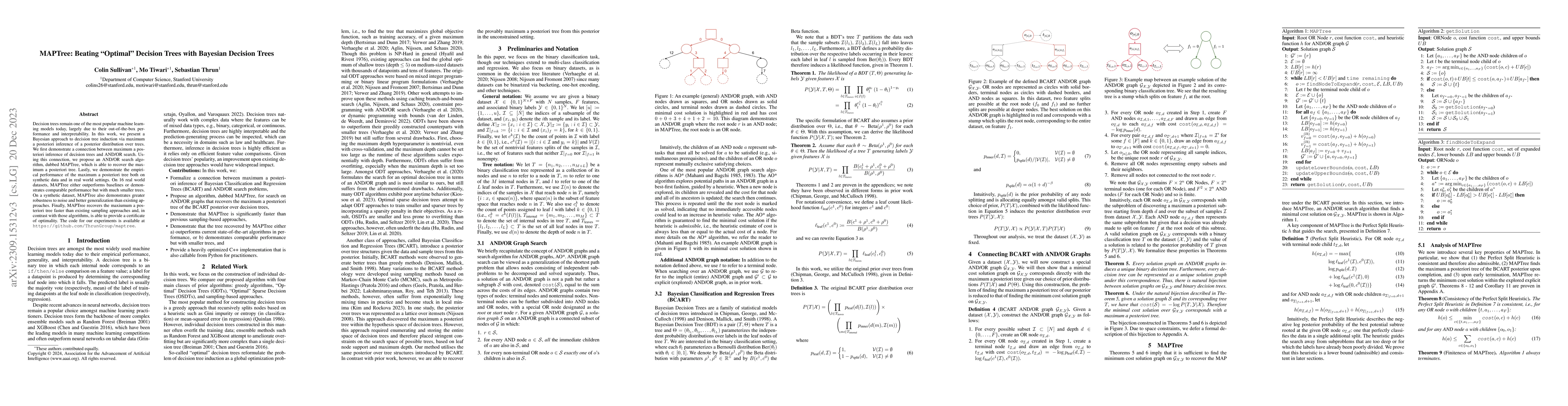 Thumbnail for MAPTree: Beating "Optimal" Decision Trees with Bayesian Decision Trees