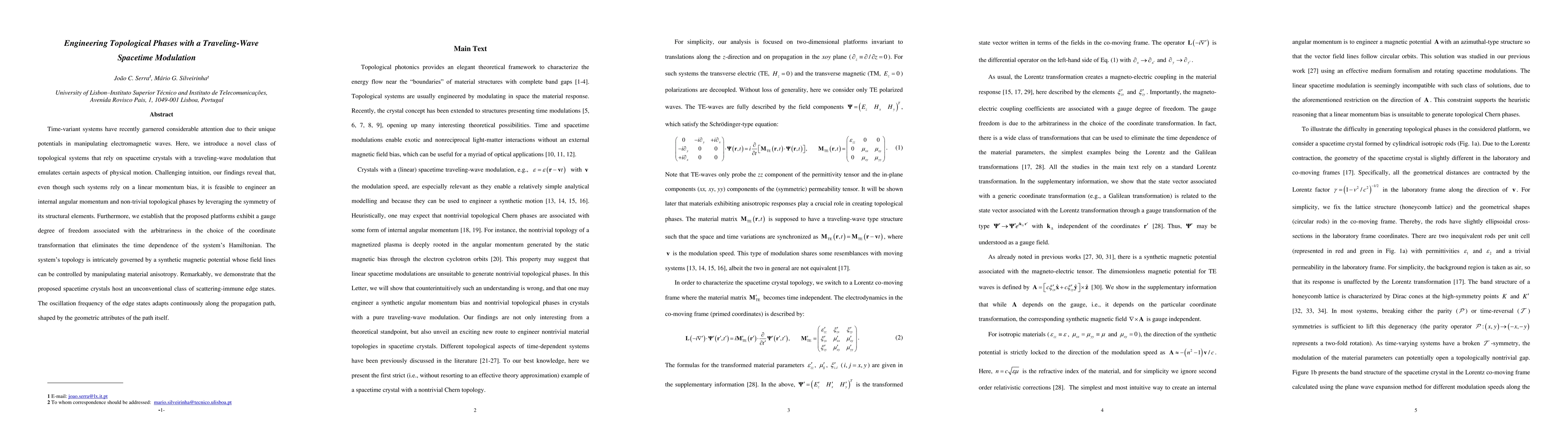 Thumbnail for Engineering Topological Phases with a Traveling-Wave Spacetime
  Modulation