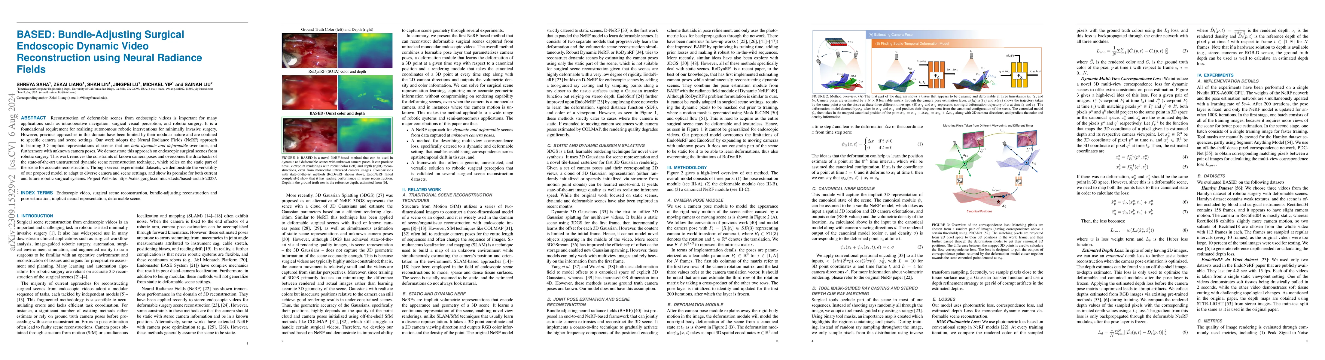 Thumbnail for BASED: Bundle-Adjusting Surgical Endoscopic Dynamic Video Reconstruction
  using Neural Radiance Fields