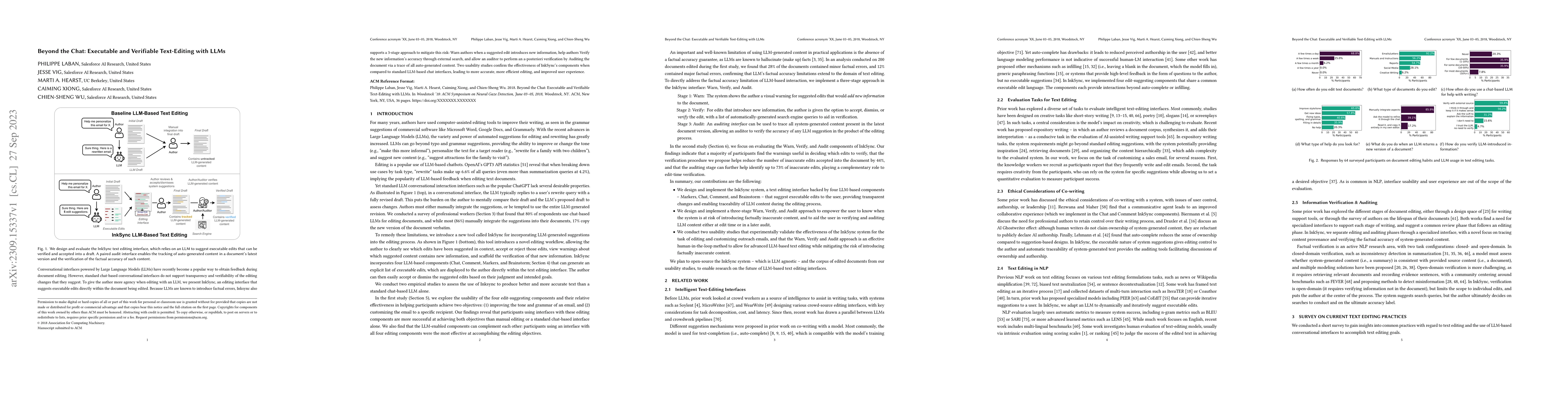 Thumbnail for Beyond the Chat: Executable and Verifiable Text-Editing with LLMs