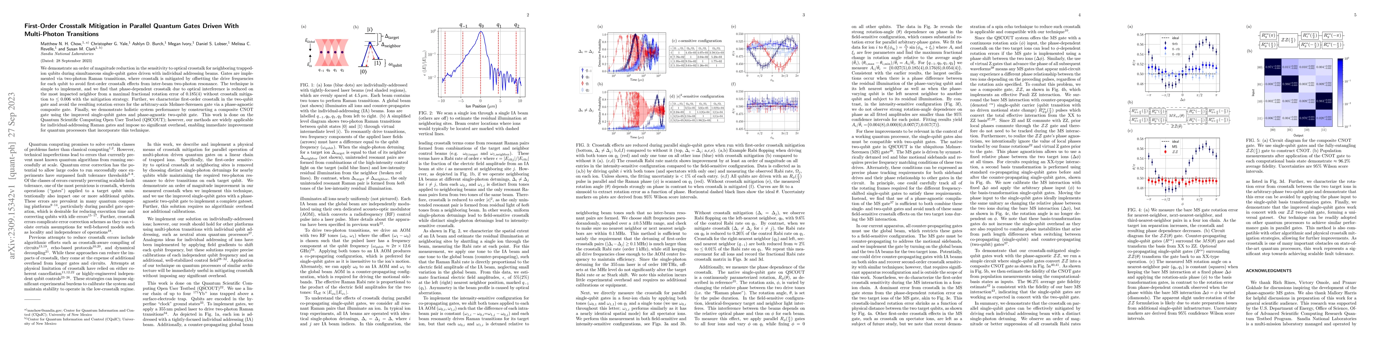 Thumbnail for First-Order Crosstalk Mitigation in Parallel Quantum Gates Driven With
  Multi-Photon Transitions