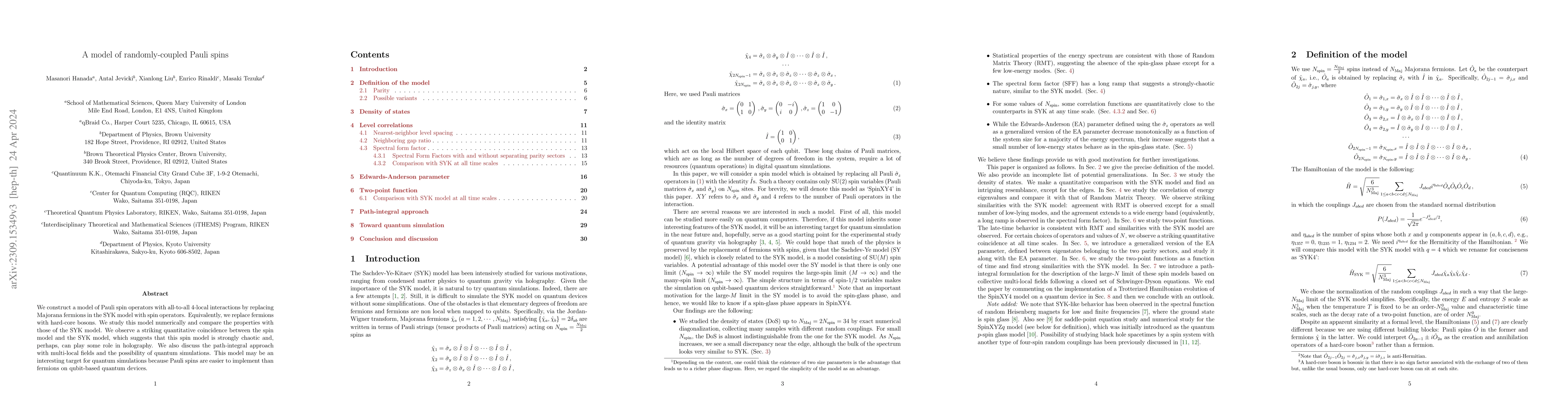Thumbnail for A model of randomly-coupled Pauli spins