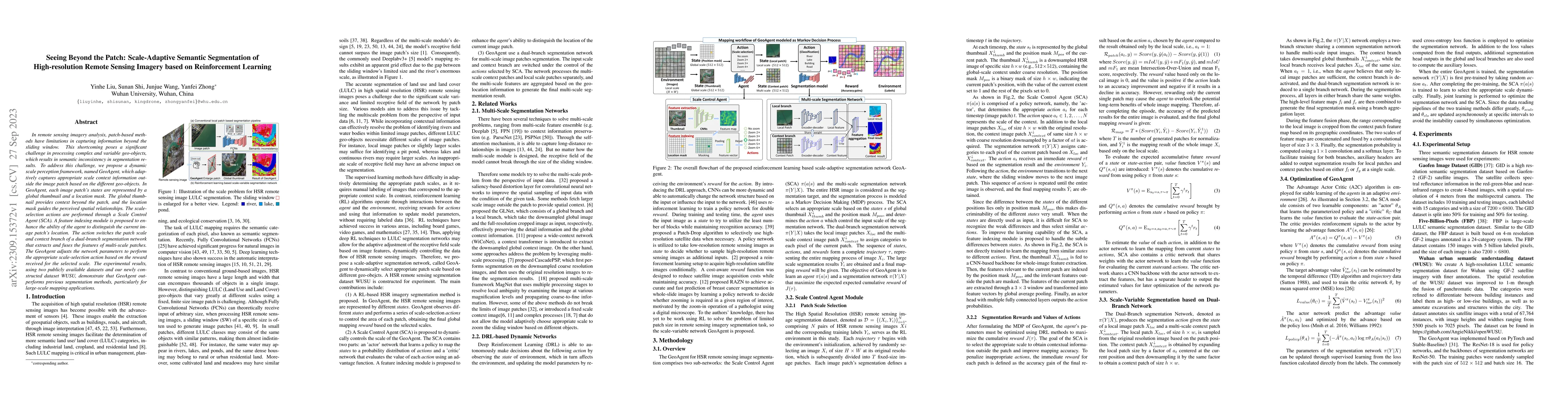 Thumbnail for Seeing Beyond the Patch: Scale-Adaptive Semantic Segmentation of
  High-resolution Remote Sensing Imagery based on Reinforcement Learning