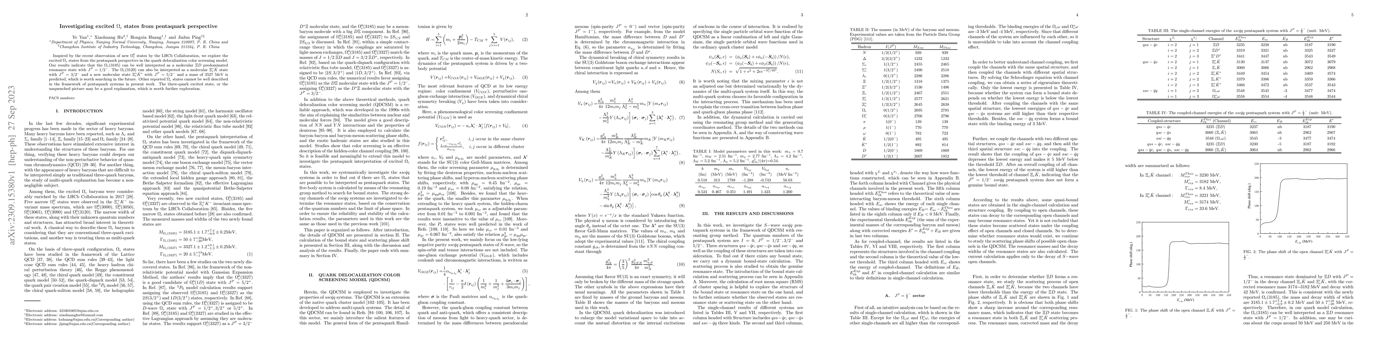 Thumbnail for Investigating excited $\Omega_c$ states from pentaquark perspective