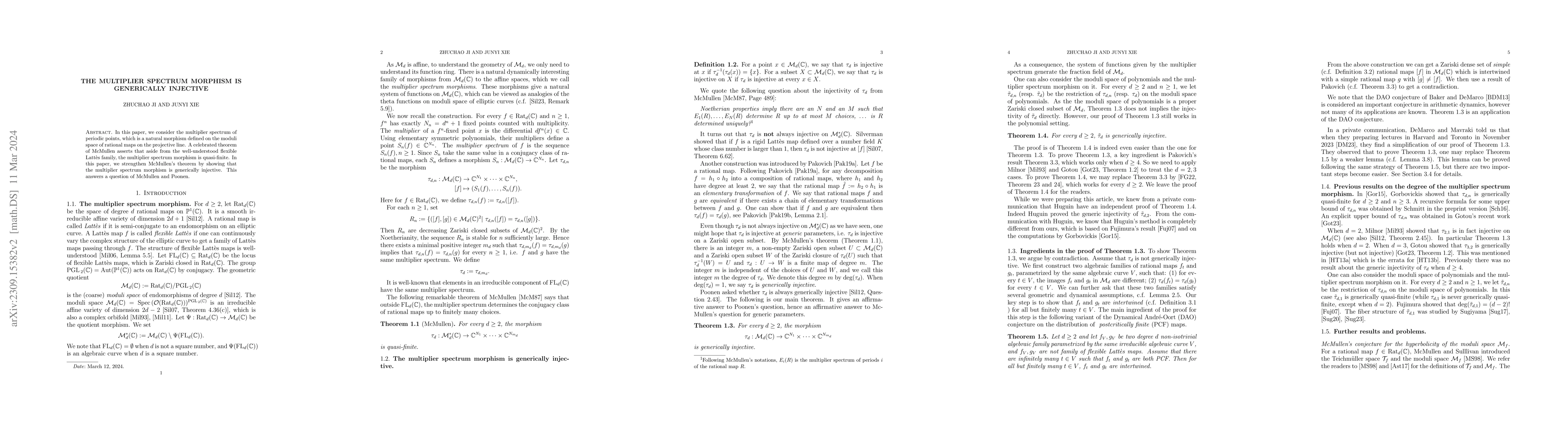 Thumbnail for The multiplier spectrum morphism is generically injective