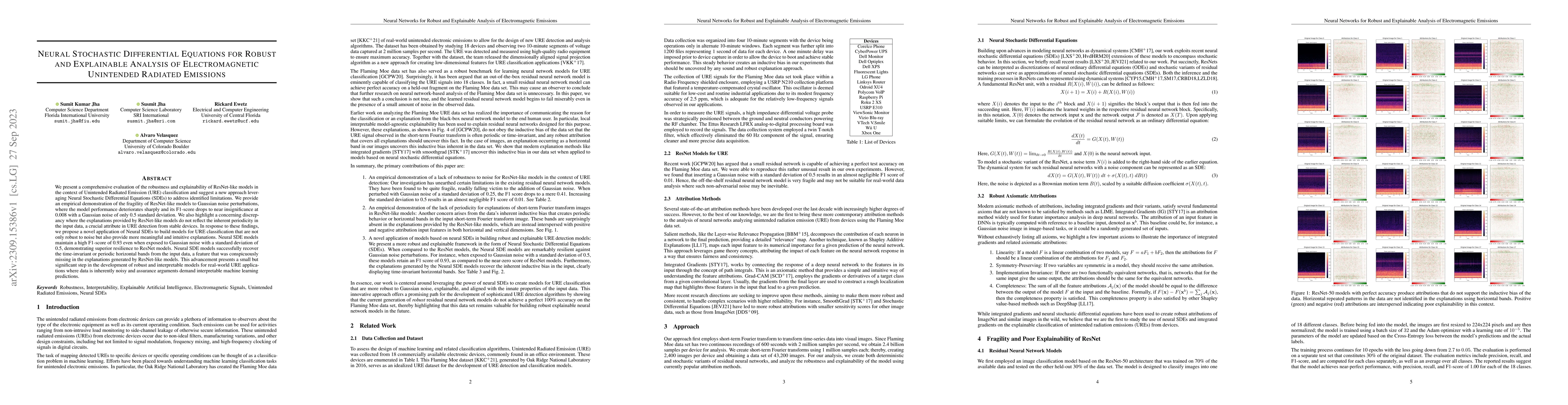 Thumbnail for Neural Stochastic Differential Equations for Robust and Explainable
  Analysis of Electromagnetic Unintended Radiated Emissions