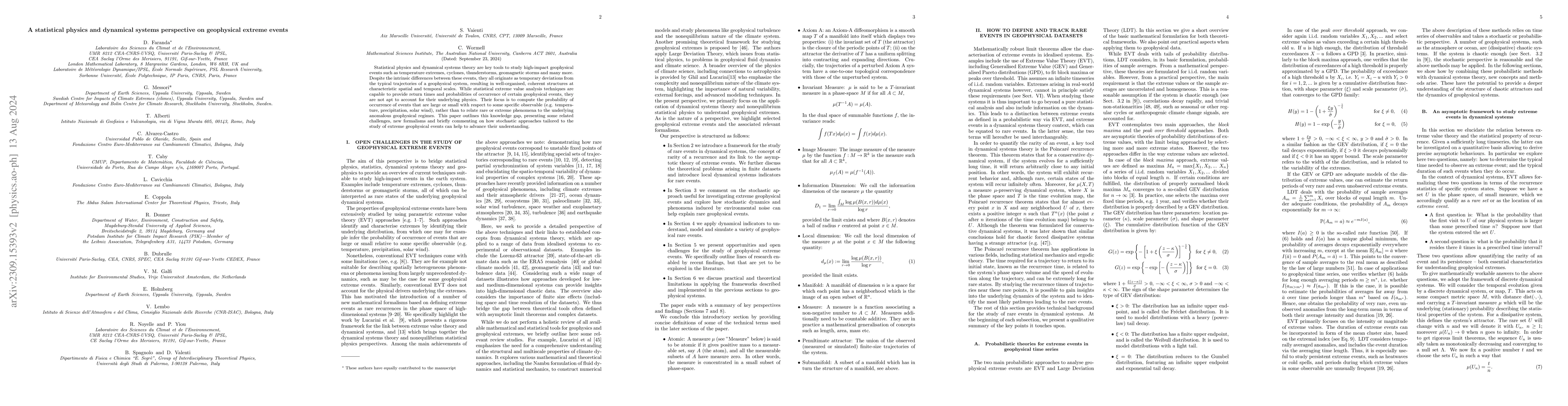 Thumbnail for A statistical physics and dynamical systems perspective on geophysical
  extreme events