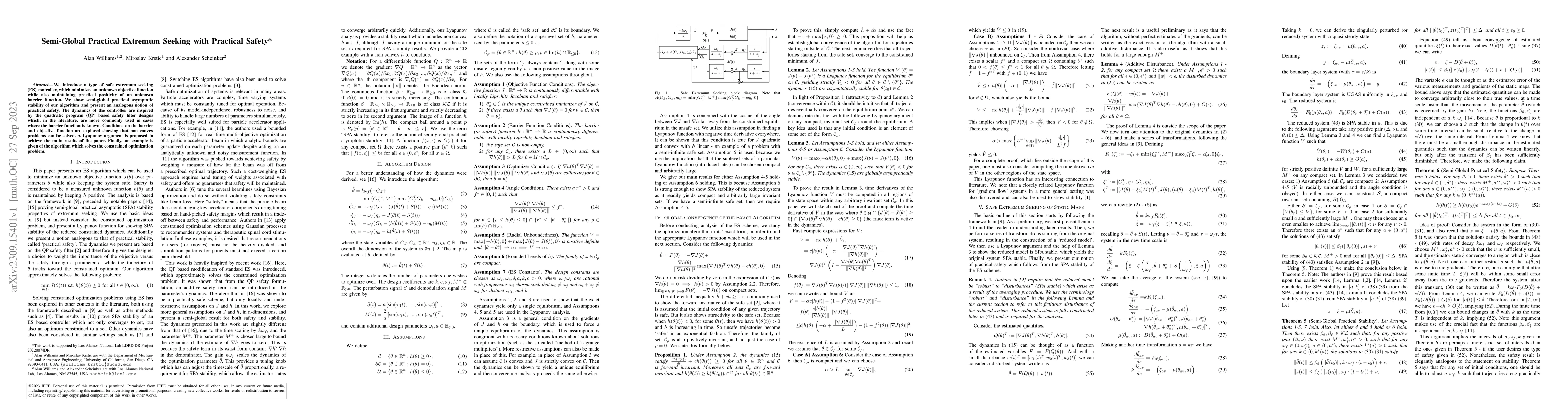 Thumbnail for Semi-Global Practical Extremum Seeking with Practical Safety