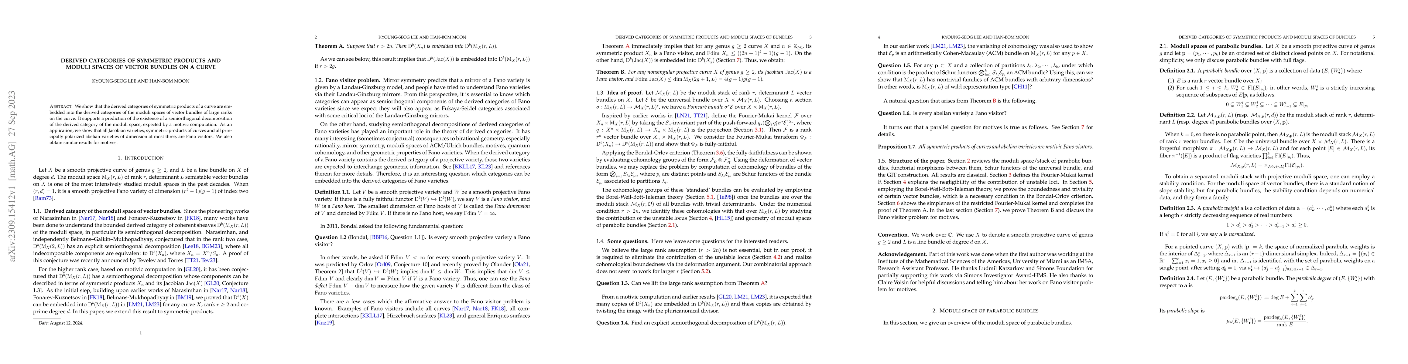 Thumbnail for Derived categories of symmetric products and moduli spaces of vector
  bundles on a curve
