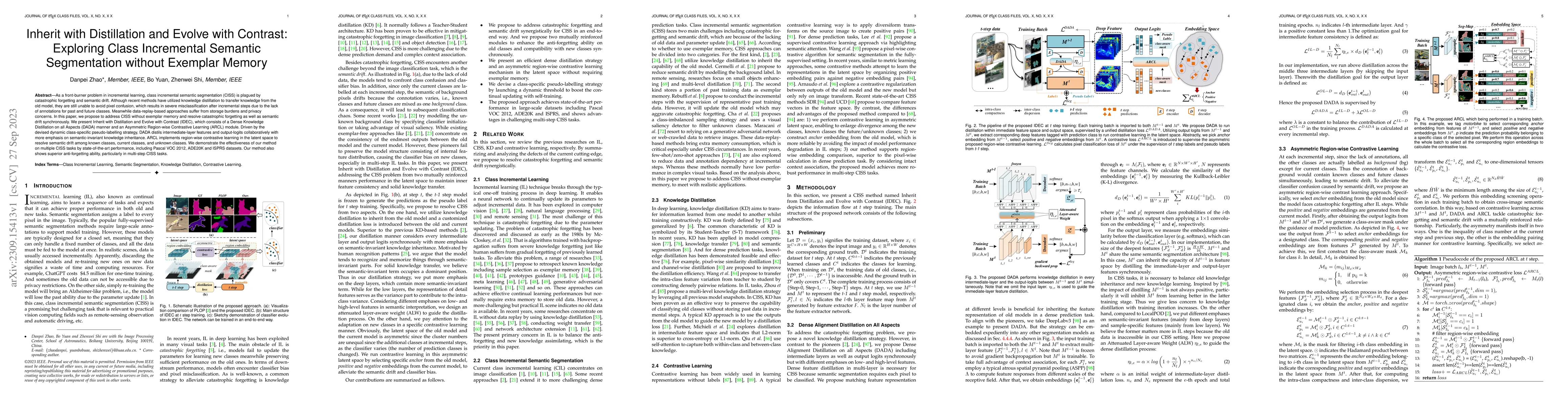 Thumbnail for Inherit with Distillation and Evolve with Contrast: Exploring Class
  Incremental Semantic Segmentation Without Exemplar Memory