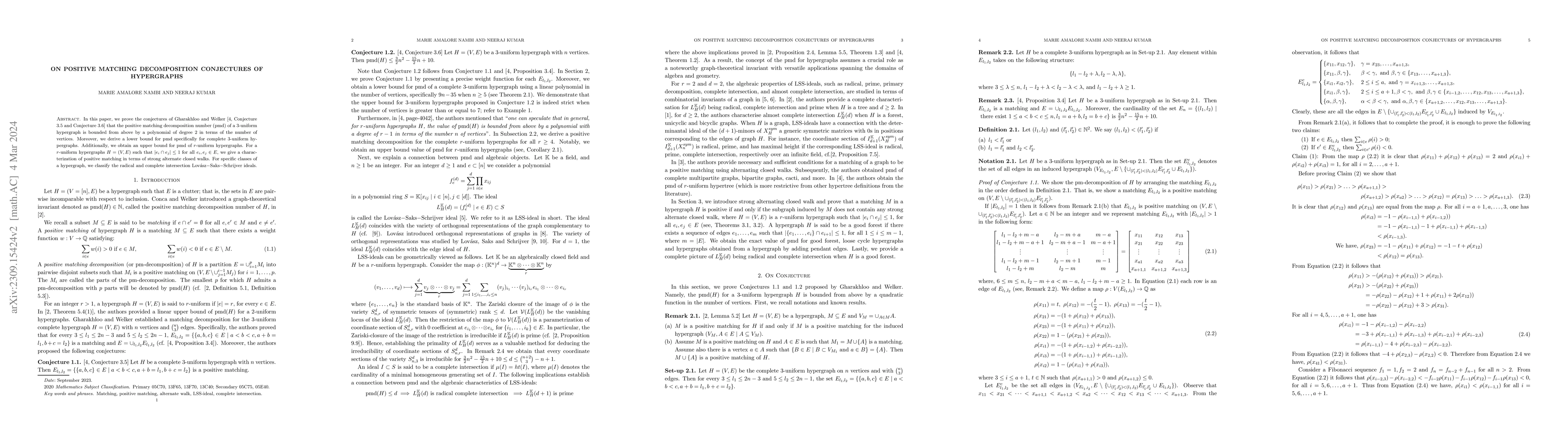 Thumbnail for On Positive Matching Decomposition Conjectures of Hypergraphs