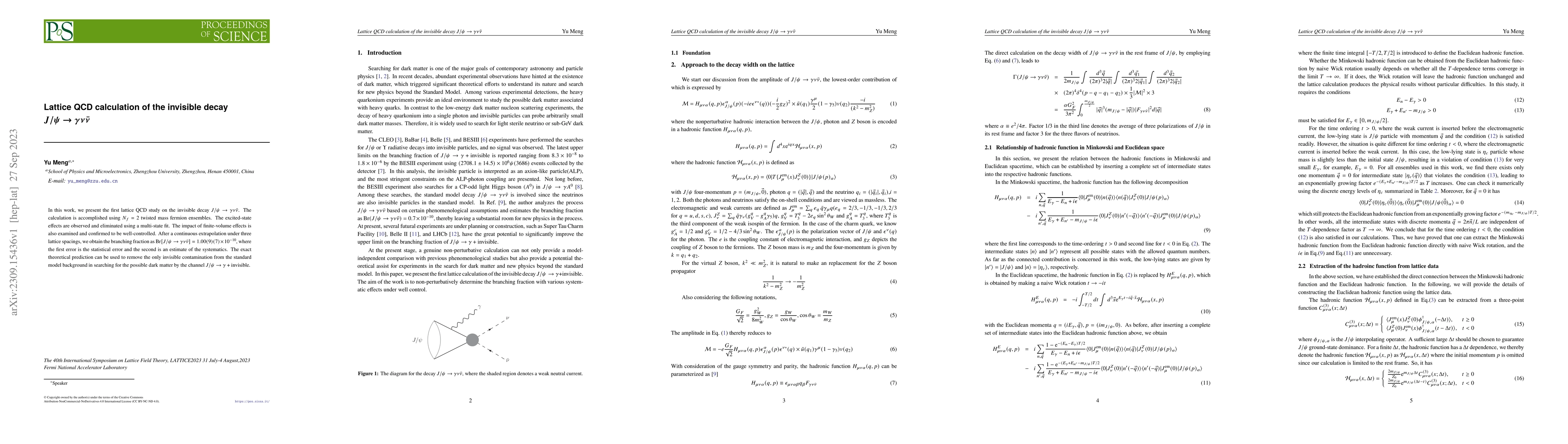 Thumbnail for Lattice QCD calculation of the invisible decay $J/\psi \rightarrow
  \gamma \nu\bar{\nu}$