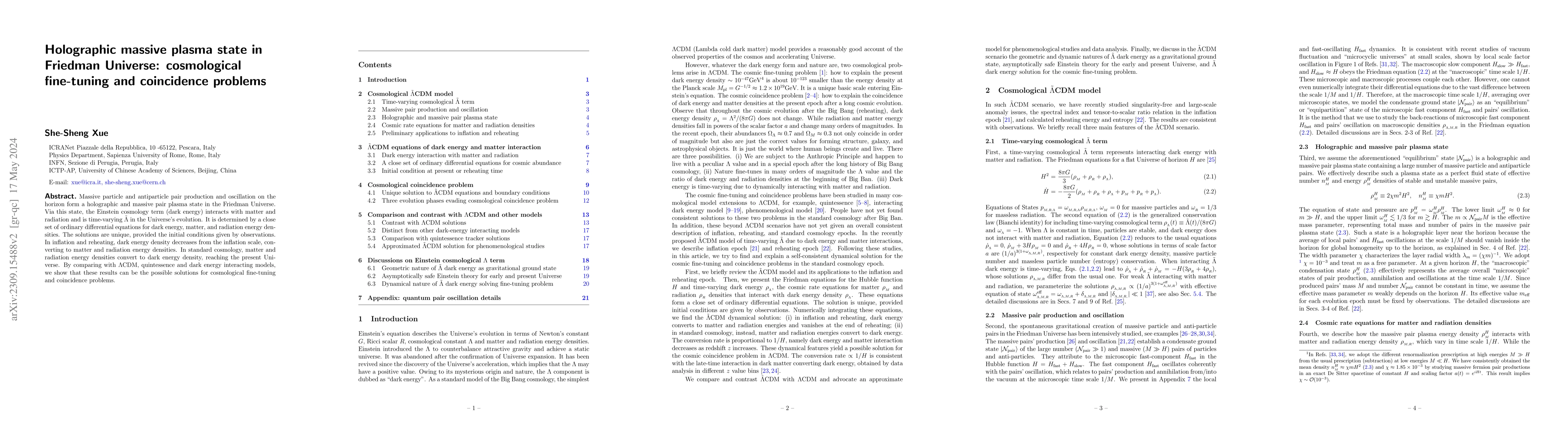 Thumbnail for Holographic massive plasma state in Friedman Universe: cosmological
  fine-tuning and coincidence problems