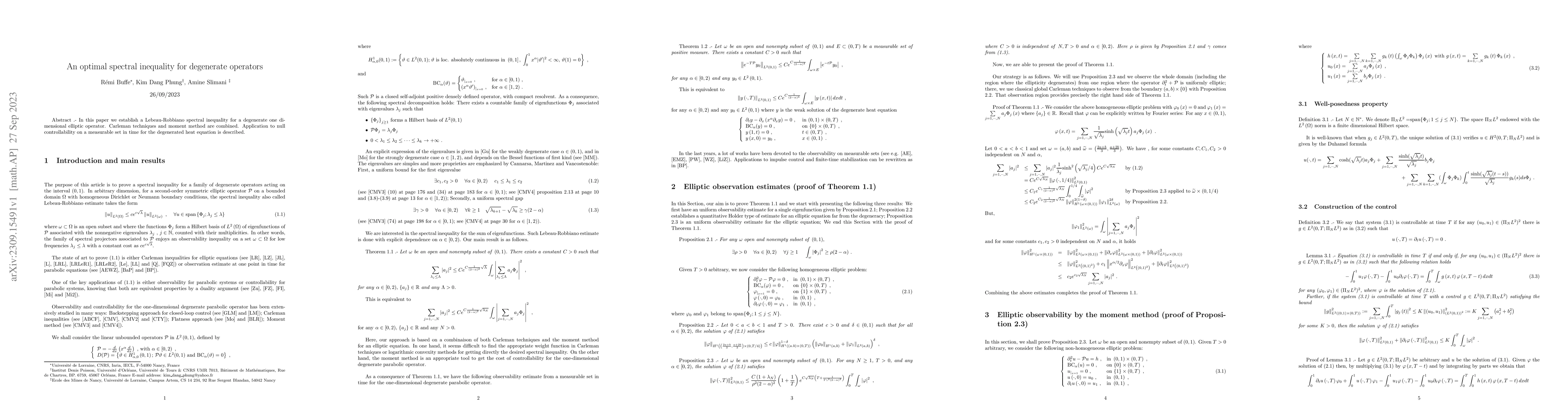 Thumbnail for An optimal spectral inequality for degenerate operators