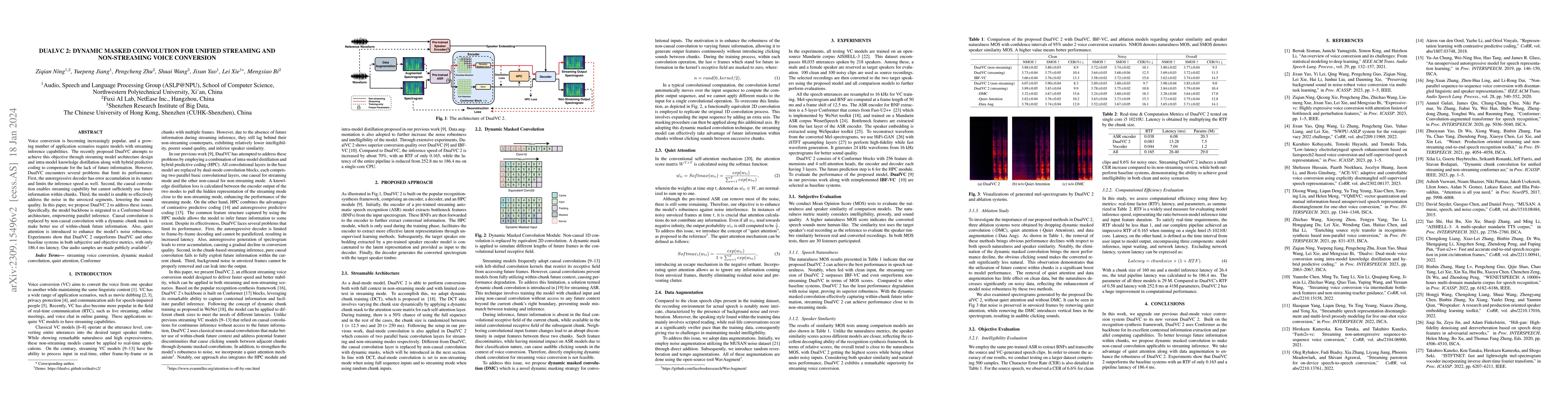 Thumbnail for DualVC 2: Dynamic Masked Convolution for Unified Streaming and
  Non-Streaming Voice Conversion