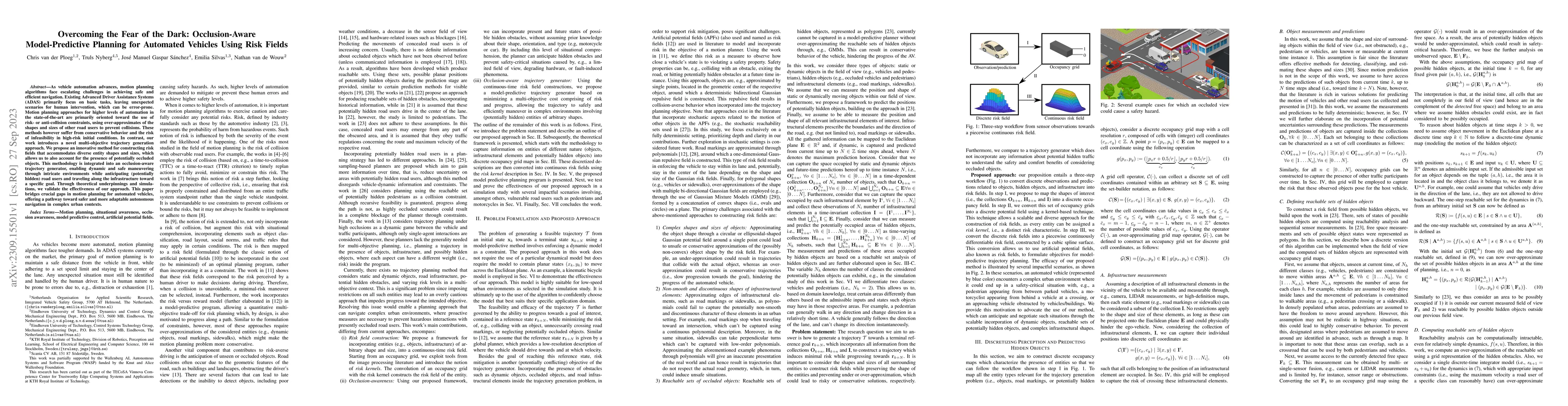 Thumbnail for Overcoming the Fear of the Dark: Occlusion-Aware Model-Predictive
  Planning for Automated Vehicles Using Risk Fields