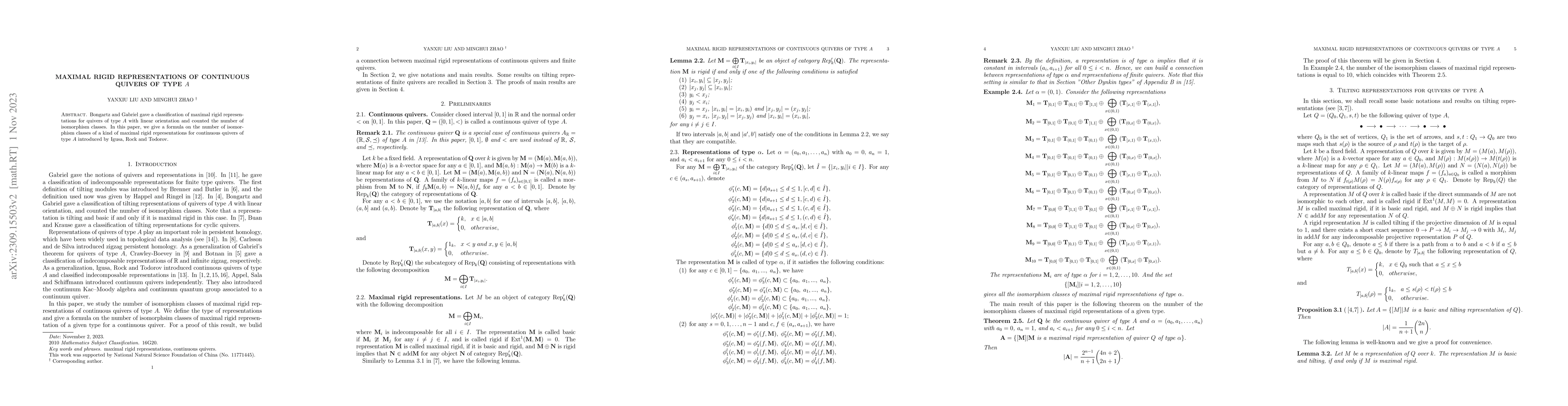 Thumbnail for Maximal rigid representations of continuous quivers of type $A$