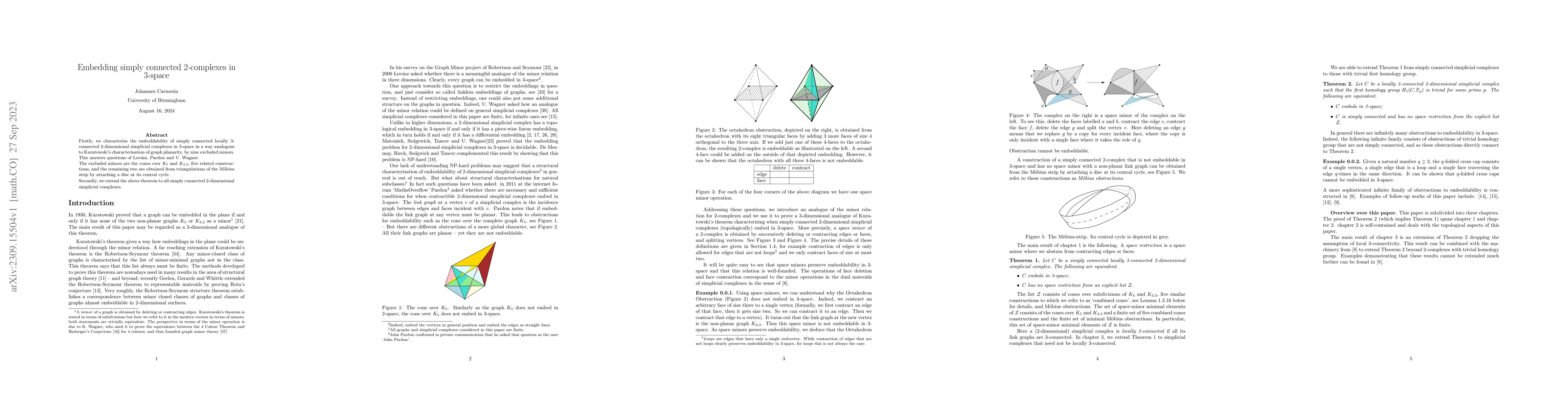 Thumbnail for Embedding simply connected 2-complexes in 3-space