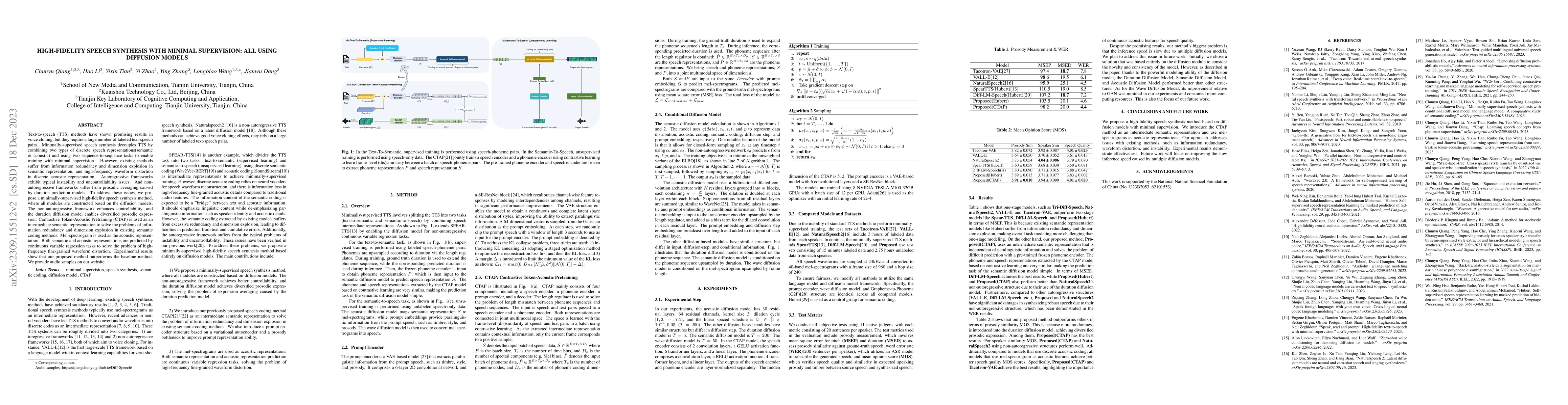 Thumbnail for High-Fidelity Speech Synthesis with Minimal Supervision: All Using
  Diffusion Models