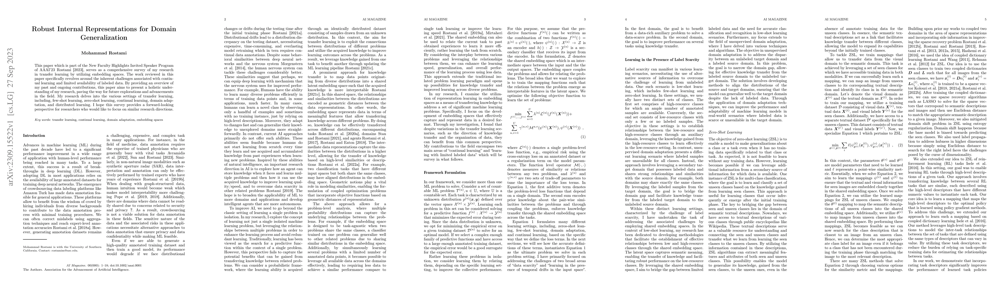 Thumbnail for Robust Internal Representations for Domain Generalization
