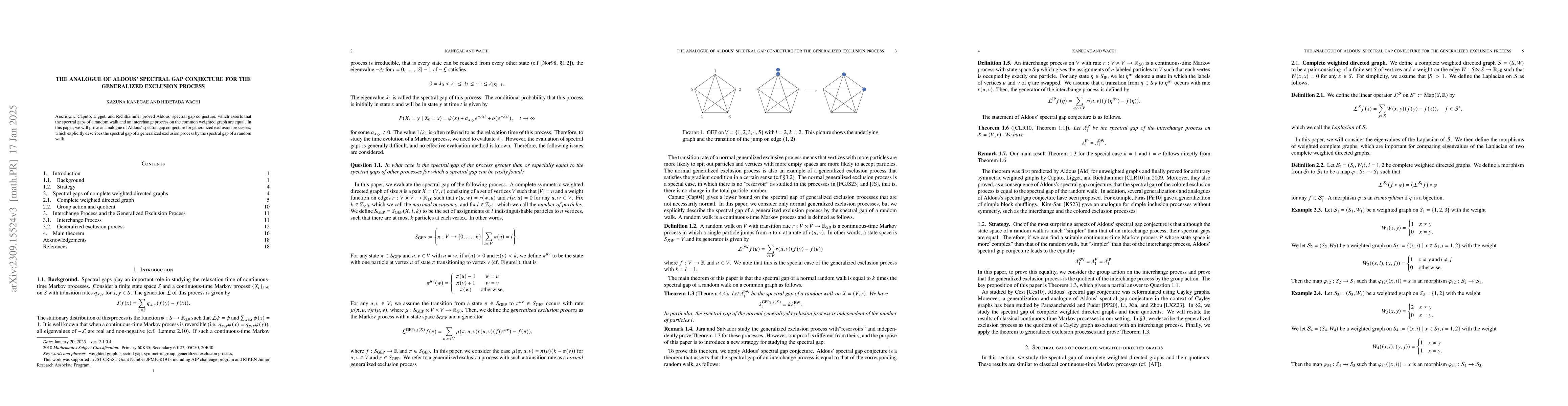 Thumbnail for The Analogue of Aldous' spectral gap conjecture for the generalized
  exclusion process