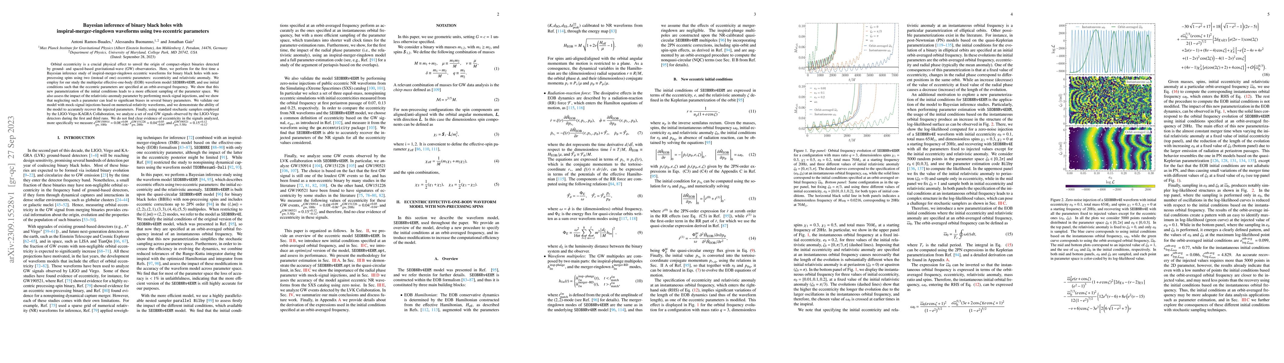 Thumbnail for Bayesian inference of binary black holes with inspiral-merger-ringdown
  waveforms using two eccentric parameters